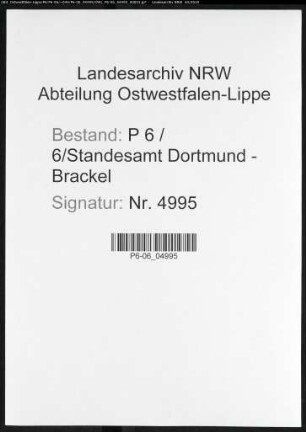 Namensverzeichnis Dortmund - Brackel, Todesfälle