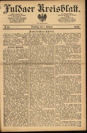 Ausgabe vom Dienstag, den 01. Februar 1898.