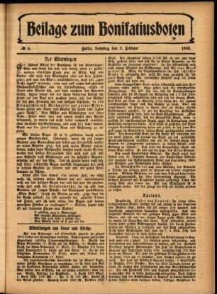 Zweite Ausgabe vom Sonntag, den 05. Februar 1905.