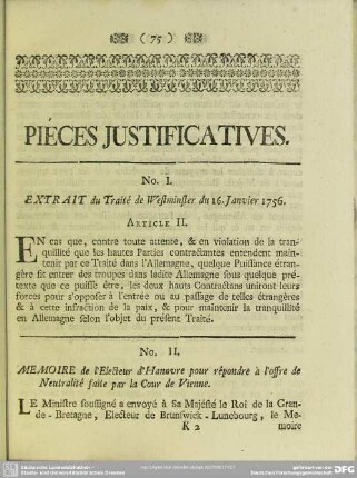 Piéces Justificatives