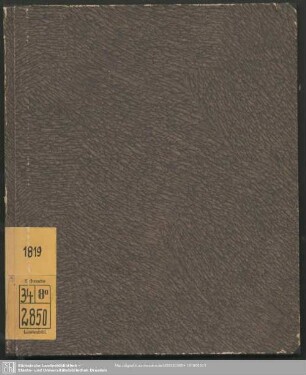 1819: Königl.-Sächss. gnädigst privileg. Pirnaischer Historien- und Geschichts-Calender