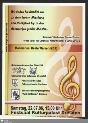 Ankündigung zum Internationalen Chorkonzert