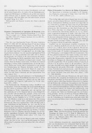 624 [Rezension] Philon d'Alexandrie, Les Oeuvres de Philon d'Alexandrie