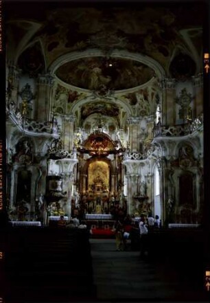 Birnau: Klosterkirche Birnau, Altar und Deckenausschnitt