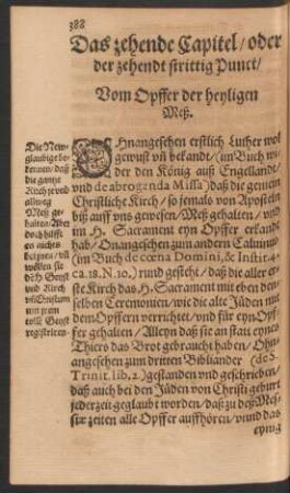Das zehende Capitel ... Vom Opffer der heyligen Meß.
