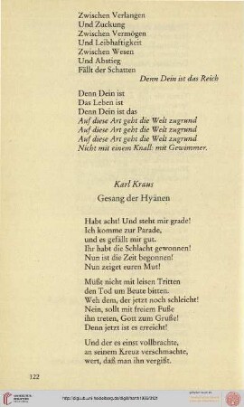 Karl Kraus: Gesang der Hyänen