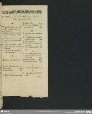 Index Titulorum Instit. Imperialium