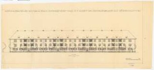 Wohnhausbauten der Reichsbank Berlin, Berlin-Schmargendorf. Cunostraße, Forckenbeckstraße, Kissinger Platz, Block R Häuser 8 - 11: Ansicht Haus 8-11, Forckenbeckstraße, 1:100