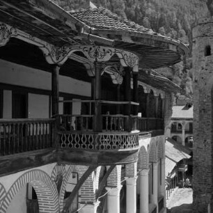 Das Kloster des heiligen Iwan von Rila, ein orthodoxes Kloster im Rila-Gebirge im südwestlichen Bulgarien