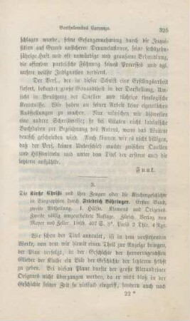 325-329 [Rezension] Böhringer, Friedrich, Die Kirche Christi und ihre Zeugen