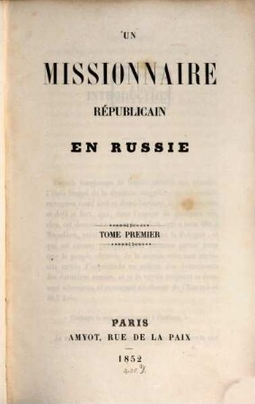 Un Missionnaire républicain en Russie : [par Hertzen], 1