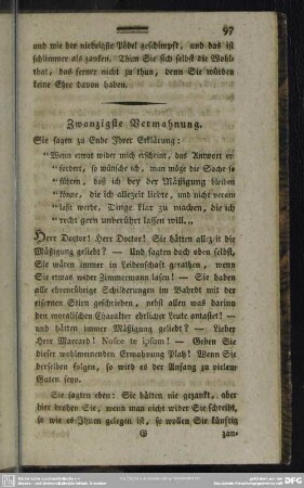 Zwanzigste Vermahnung