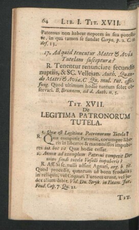 Tit. XVII. De Legitima Patronorum Tutela