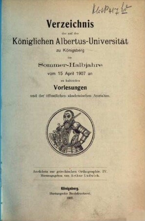 Anekdota zur griechischen Orthographie, 4. SS 1907