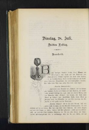 Dinstag, 28. Juli. Dritter Festtag.