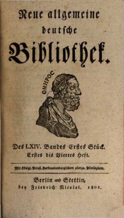 Neue allgemeine deutsche Bibliothek. 64. 1801