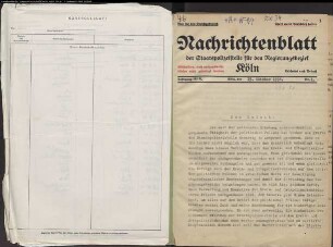 Nachrichtenblatt der Staatspolizeistelle für den Regierungsbezirk Köln, Nr. 1, 2 (Okt., Nov. 1934)