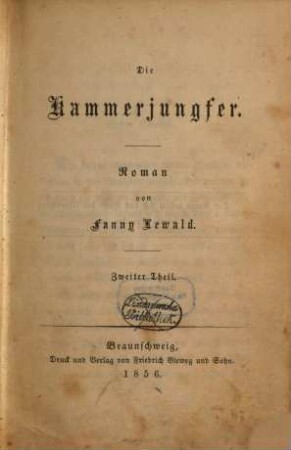 Die Kammerjungfer : Roman von Fanny Lewald. 2