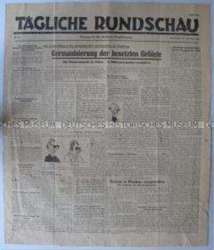 Sowjetische Tageszeitung für die deutsche Bevölkerung "Tägliche Rundschau" u.a. über den Nürnberger Prozess