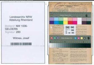 Entnazifizierung Josef Wilmes , geb. 18.03.1907 (Studienrat)