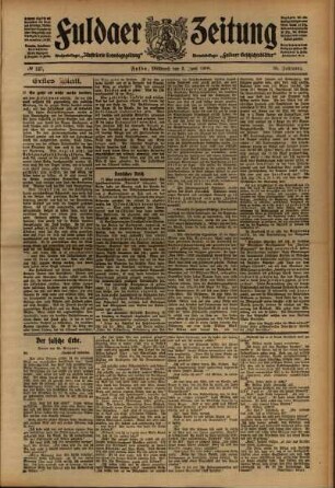 Erste Ausgabe vom Mittwoch, den 03. Juni 1908.