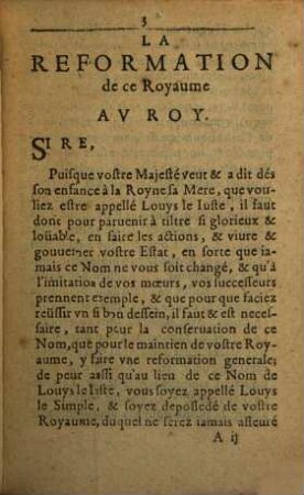 La Reformation de ce royaume