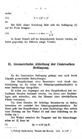 II. Geometrische Ableitung der Cesàroschen Bedingung.