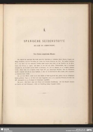 Spanische Seidenstoffe aus dem XVI. Jahrhundert
