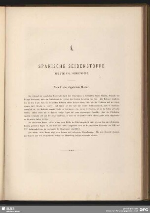 Spanische Seidenstoffe aus dem XVI. Jahrhundert