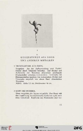 A. Gegenstände aus Gold und anderen Metallen (Nr. 1-13)