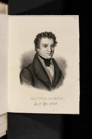 32r-32v, Porträt Caspar Hauser, gest. 17. Dec. 1833
