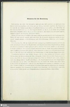 Hinweise für die Benutzung