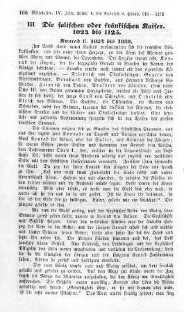 III. Die salischen oder fränkischen Kaiser. 1024 bis 1125