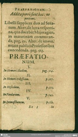 [Catalogus] Praefationum