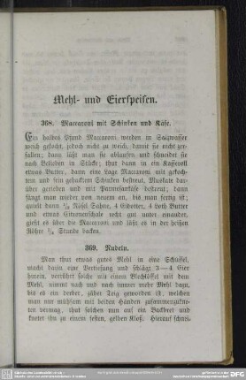 Mehl- und Eierspeisen