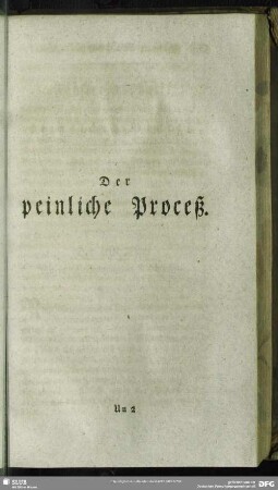 Fünfter Abschnitt vom peinlichen Proceß