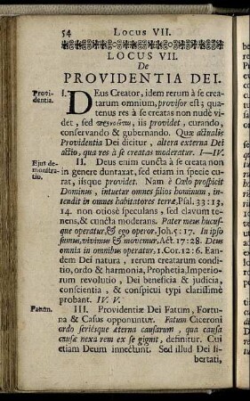 Locus VII. De Providentia Dei - Locus IX. De Foedere Operum