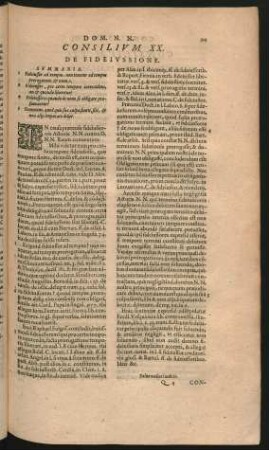 Consilium XX. De Fideiussione.