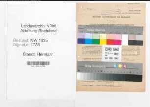 Entnazifizierung Hermann Brandt , geb. 22.01.1891 (Techniker)
