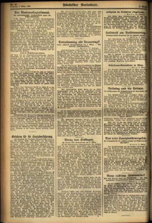 Zweite Ausgabe vom Sonntag, den 01. März 1931.