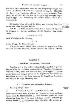 Kap. 8. Transitivität, Invarianten, Primitivität.