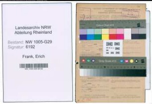 Entnazifizierung Erich Frank , geb. 14.08.1891 (Reichsbahnoberinspektor)