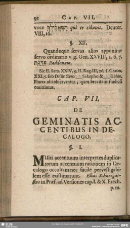 Cap. VII. De Geminatis Accentibus In Decalogo