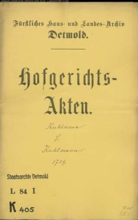 Kuhlmann, Kord gegen Kord Henrich Kuhlmann im Klüt - Schuldforderung