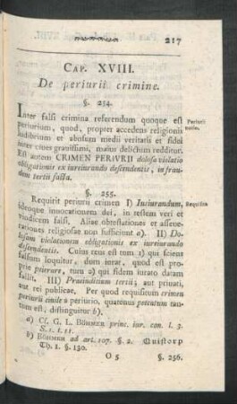 Cap. XVIII. De periurii crimine