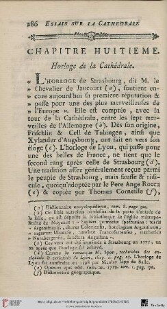 Chapitre huitieme: Horloge de la Cathédrale