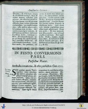 In festo conversionis Pauli