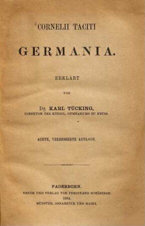 Cornelii Taciti Germania