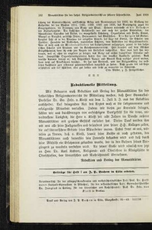 Redaktionelle Mitteilung