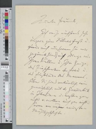 Brief an Rudolf von Beckerath